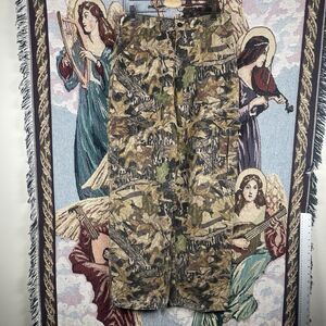 Vintage Mossy Oak Cargo Pants Men's Medium Leaf Camo Made in USA Jerzees Tag 32"